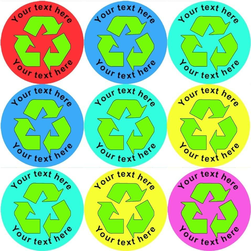 Sticker Stocker 144 Recycle Personalised 30mm Reward Stickers for School Teachers, Parents and Nursery