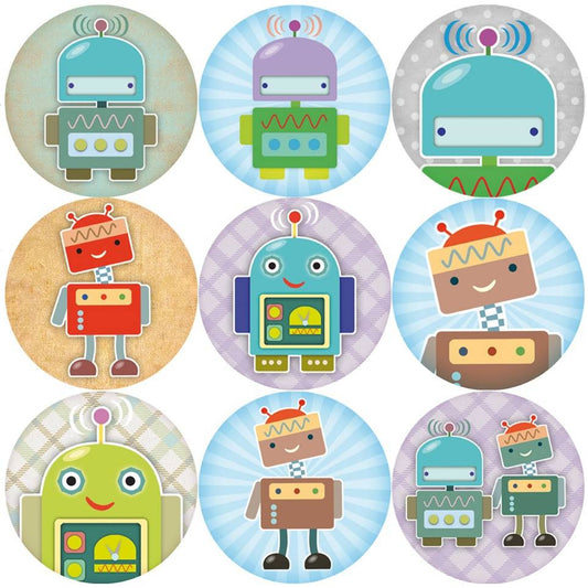 Sticker Stocker 144 Robots 30 mm Reward Stickers for Teachers, Parents and Party Bags
