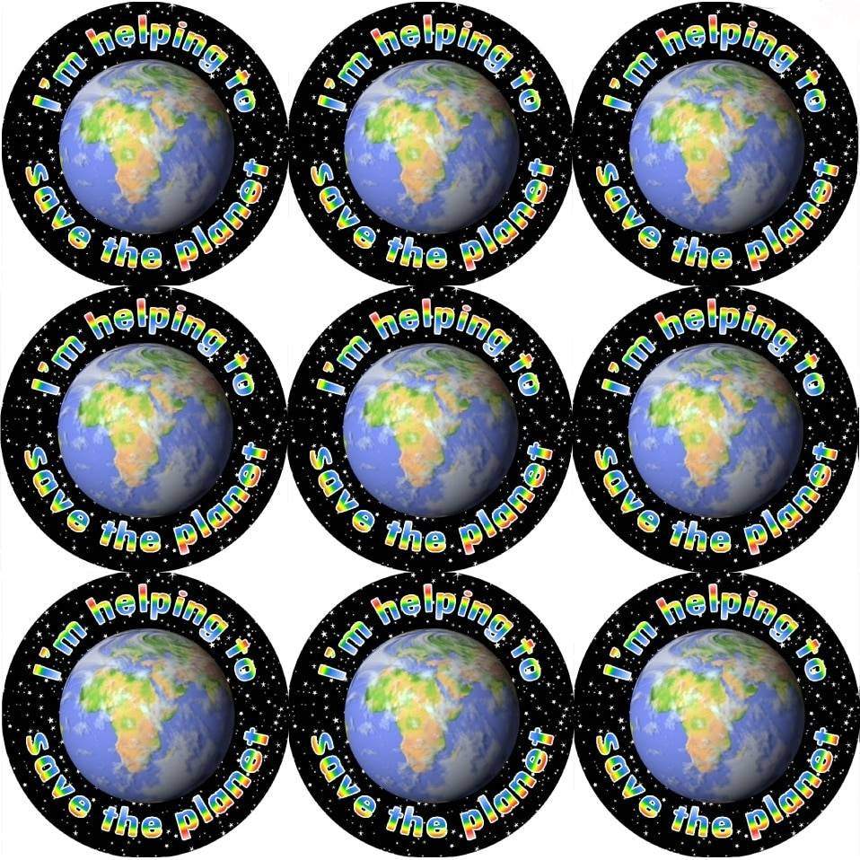 Sticker Stocker 144 Save the Planet 30mm Reward Stickers for School Teachers, Parents and Nursery