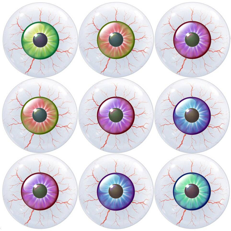 Sticker Stocker 144 Spooky Eye Balls Halloween 30mm Round Childrens Reward Stickers - Teachers or Parents