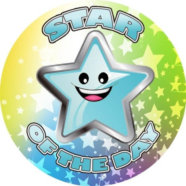 Sticker Stocker 144 Star of the day 30mm Stickers for School Teachers, Parents and Party Bags