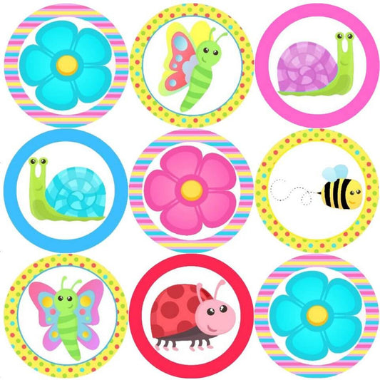 Sticker Stocker 144 Summer Bugs 30mm Reward Stickers for Teachers, Parents and Spring Party Bags
