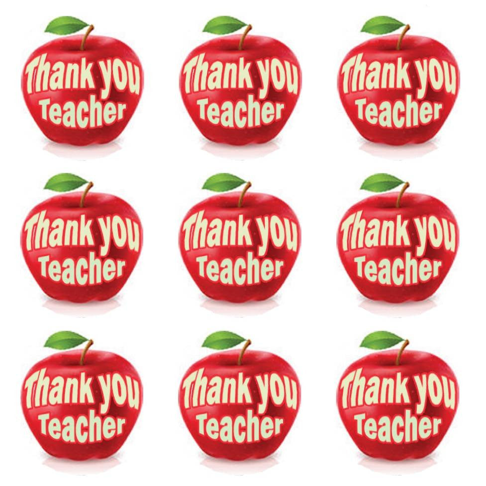 Sticker Stocker 144 Thank you Teacher 30 mm Apple themed Reward Stickers for School, Parents
