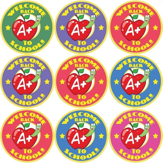 Sticker Stocker 144 Welcome Back to School 30mm Stickers for Teachers, Parents and Party Bags