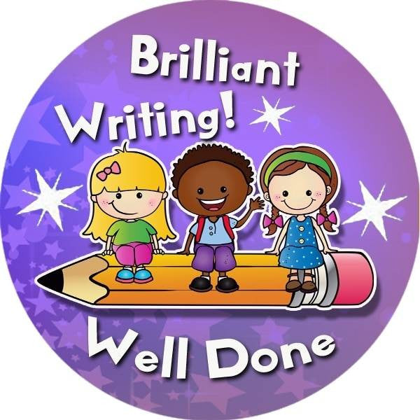 Sticker Stocker 144 Writing Awards 30 mm Reward Stickers for School Teachers, Parents and Nursery