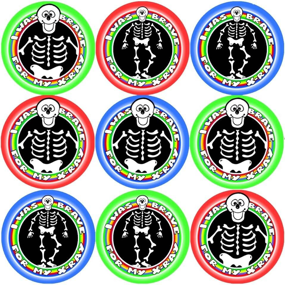 Sticker Stocker 144 X-Ray Bravery Award 30 mm Reward Stickers for Nurses, Doctors or Dentists