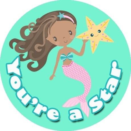 Sticker Stocker 234 Mermaid Praise Words 30mm Reward Stickers for School Teachers, Parents and Nursery