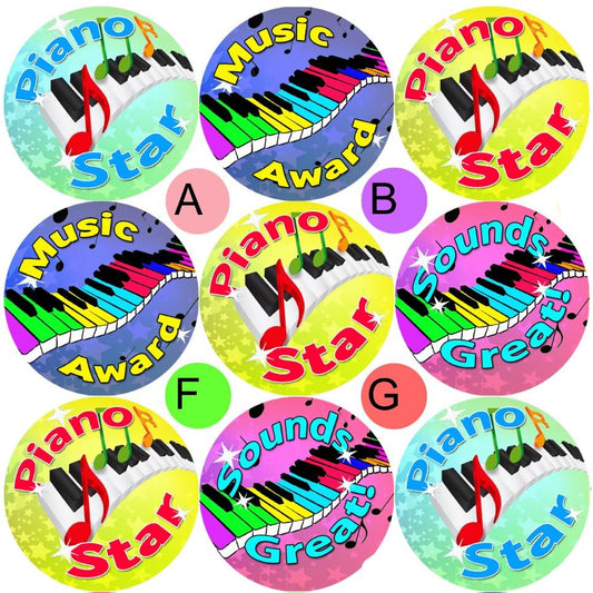 Sticker Stocker 234 Piano Awards 30mm Reward Stickers for School Teachers, Parents and Nursery
