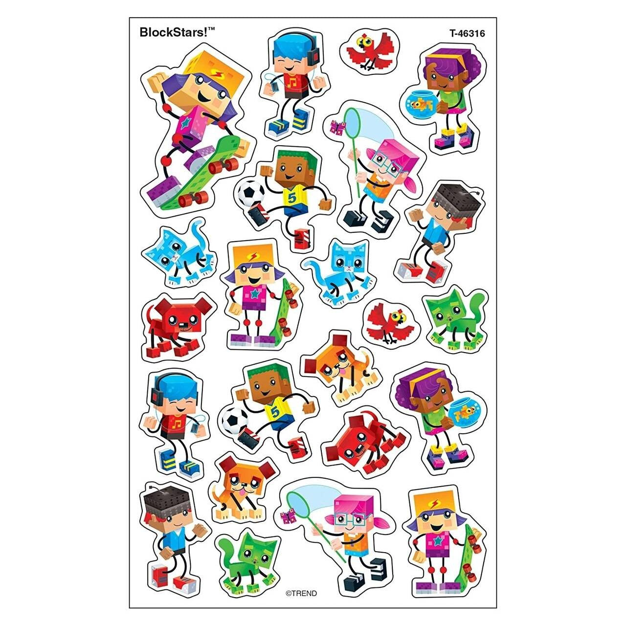 Trend Enterprises Inc 184 BlockStars School Reward Stickers - SuperShapes ideal for Teachers