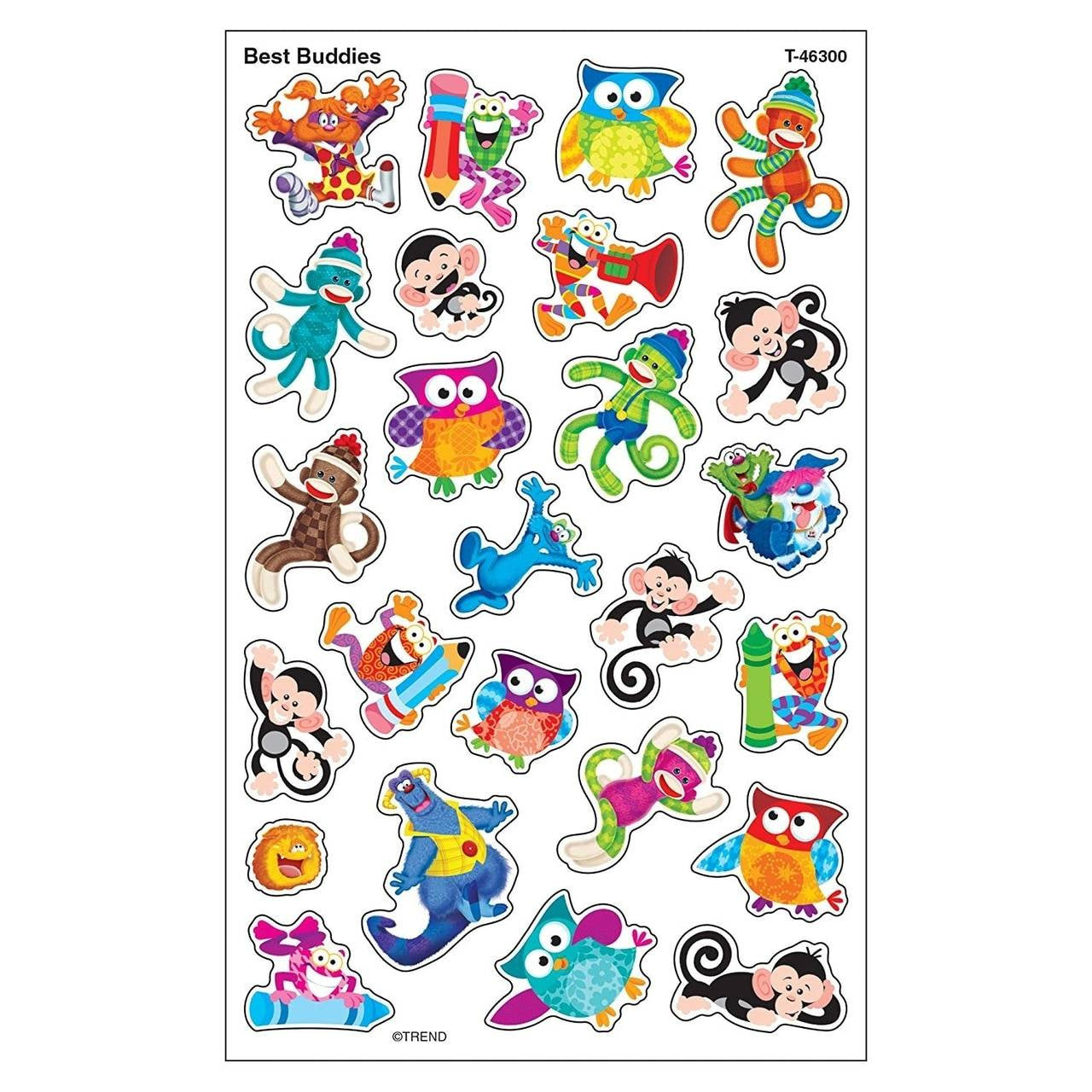 Trend Enterprises Inc 200 Best Buddies Reward Stickers - SuperShapes ideal for Teachers