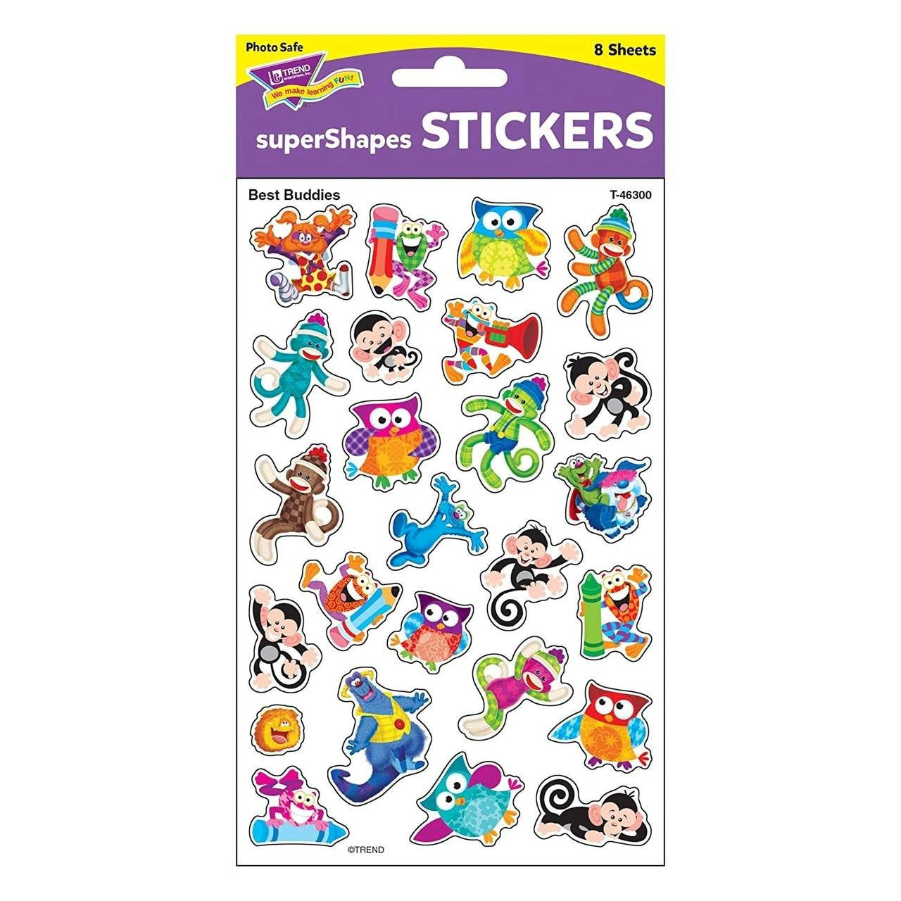 Trend Enterprises Inc 200 Best Buddies Reward Stickers - SuperShapes ideal for Teachers