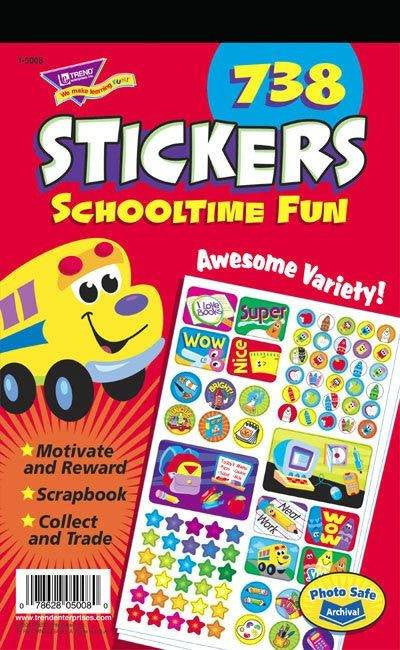 Trend Enterprises Inc 738 School Time Fun Teacher Reward Sticker Pad