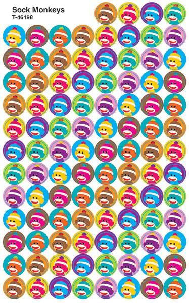 Trend Enterprises Inc 800 TREND Sock Monkeys SuperSpots mini reward Stickers