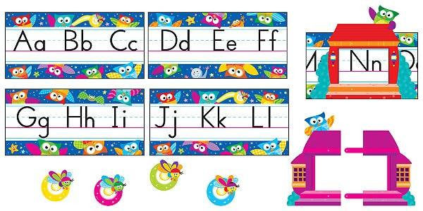 Trend Enterprises Inc Owl Stars Alphabet Line Classroom Display Set