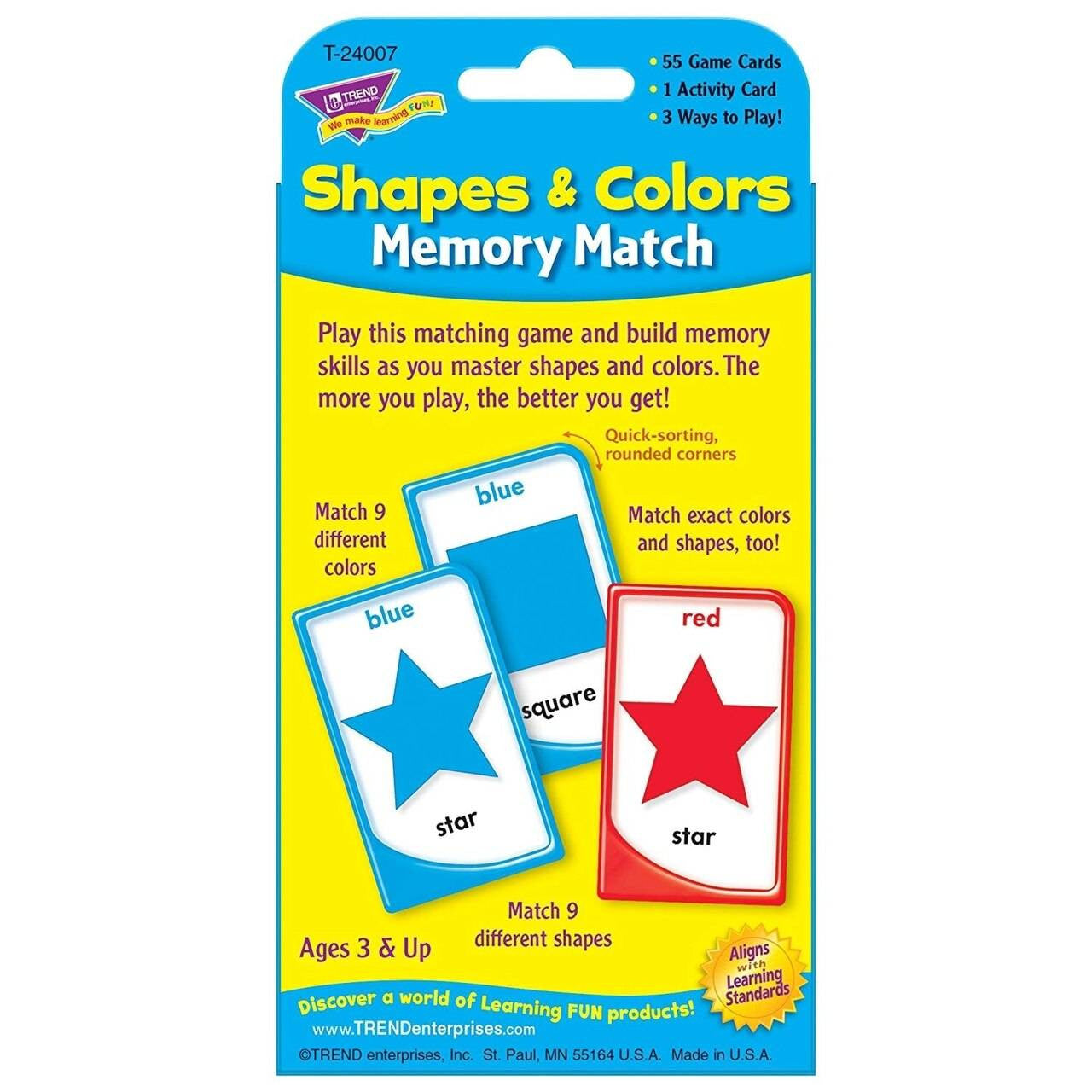 Trend Enterprises Inc Teaching Colours and Shapes Memory Match Game Challenge Cards