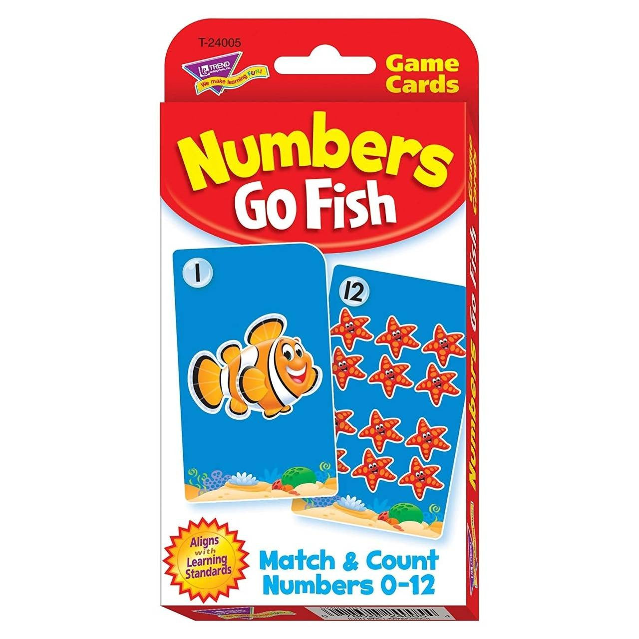 Trend Enterprises Inc Teaching Numbers 0-12 Go Fish Match and Count Game Challenge Flash Cards