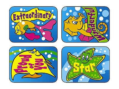 Trend Enterprises Inc TREND 100 Large Fun Fish Applause reward stickers