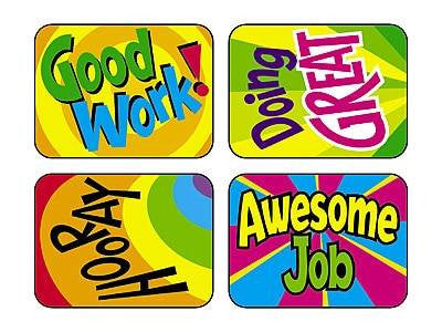 Trend Enterprises Inc TREND 100 Large Hooray Words Applause reward stickers