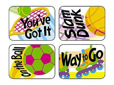 Trend Enterprises Inc TREND 100 Large Sports Rewards Applause reward stickers