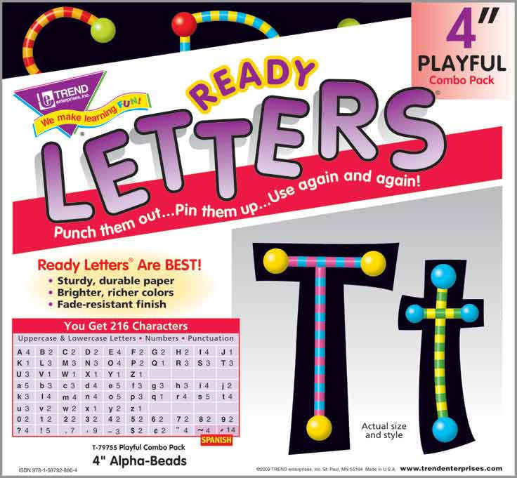 Trend Enterprises Inc Trend Display Ready Letters - Alpha-Beads 4-Inch Playful