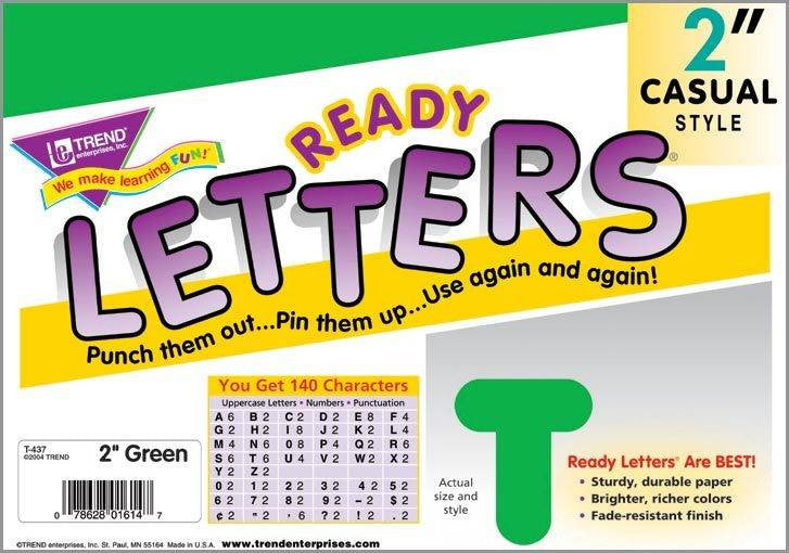 Trend Enterprises Inc Trend Display Ready Letters - Green 2 Casual