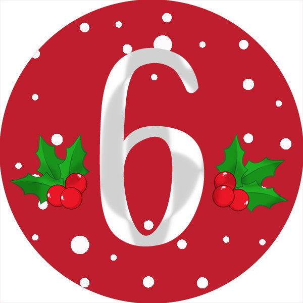 Sticker Stocker - 144 12 Days of Christmas Countdown Advent Number Stickers 1-12 30mm Glossy Stickers
