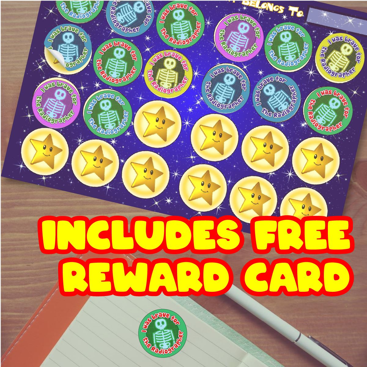 144 Brave for the Radiographer 30mm Reward Stickers for Nurses, Doctors or Dentists