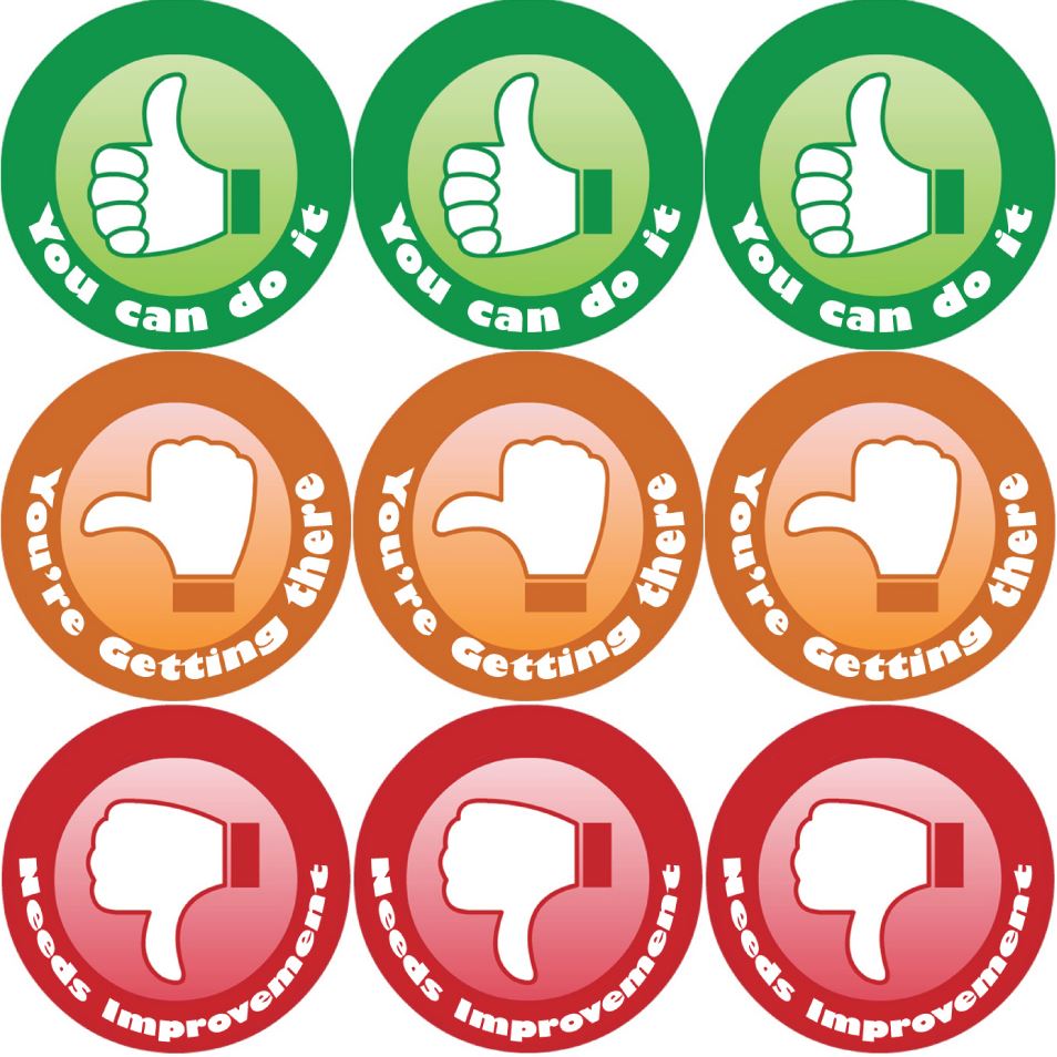 144 Thumbs 30mm Children's Reward Stickers for Teachers or Parents