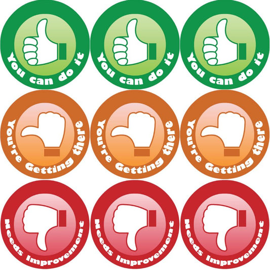 144 Thumbs 30mm Children's Reward Stickers for Teachers or Parents