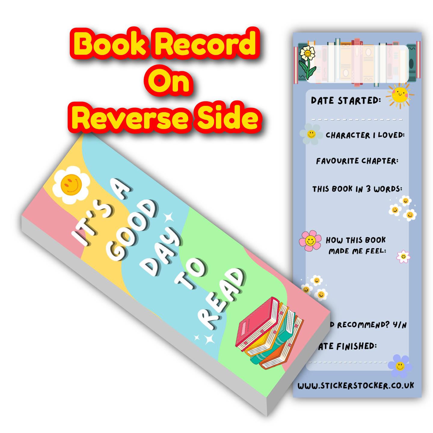 30 It's A Good Day To Read Book Record Classroom Reading Reward Bookmarks Ideal for School Teachers