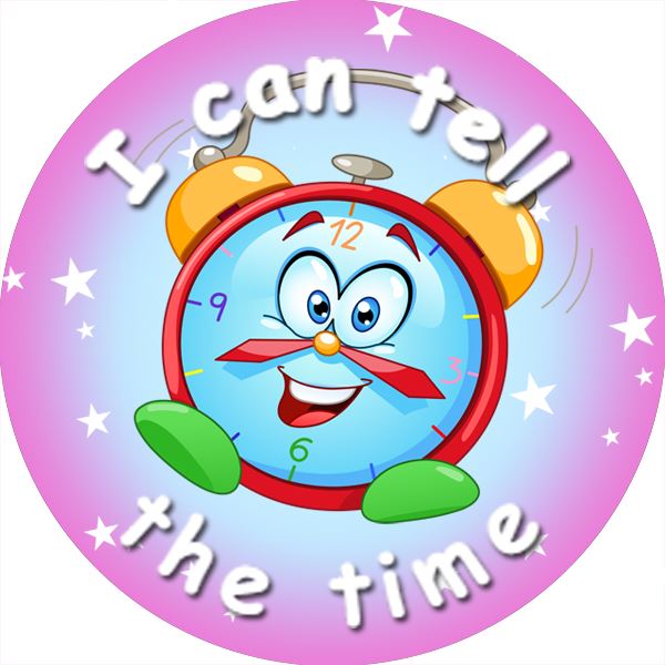 144 Telling the Time 30mm Reward Stickers for Teachers, Parents and Party Bags