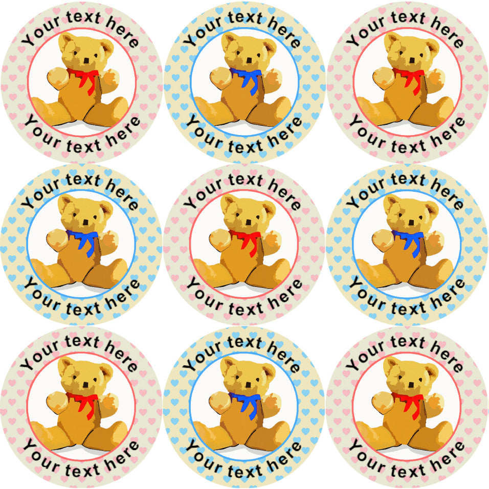Sticker Stocker 144 Personalised Teddy Bear 30mm Reward Stickers for Teachers, Party Bag, Parents