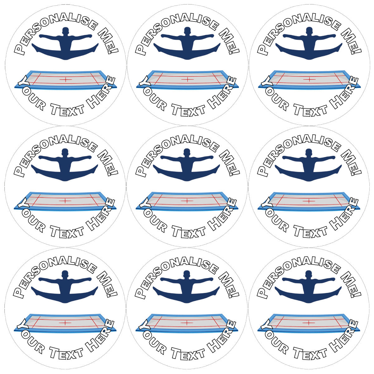 Sticker Stocker 144 Personalised Trampoline Rewards 30mm Reward Stickers for Teachers and Parents
