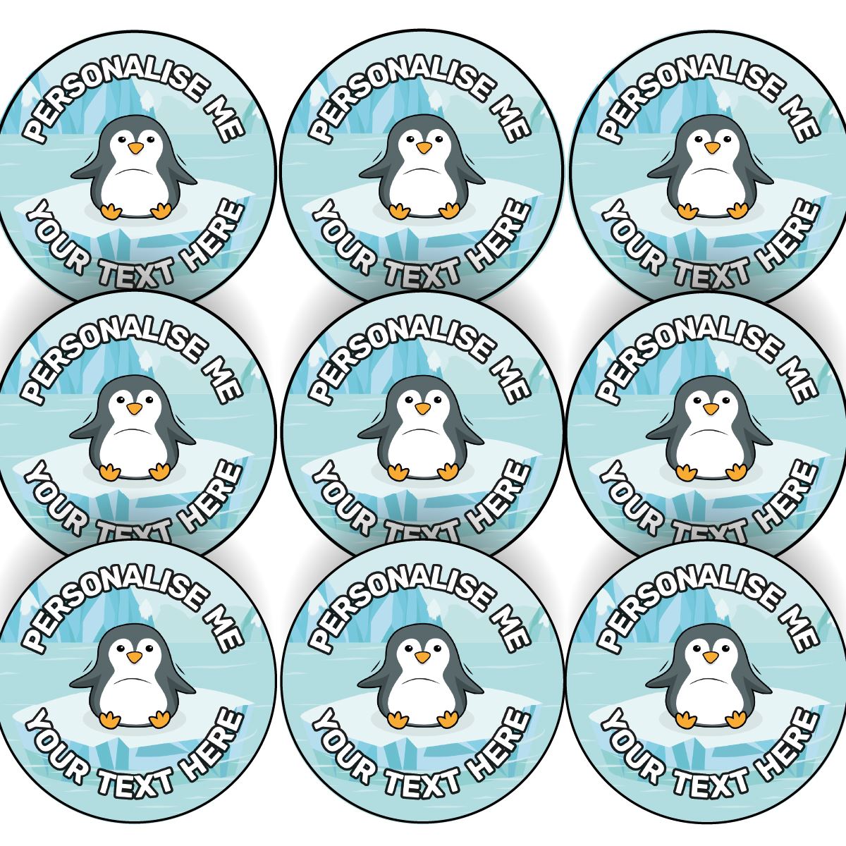 144 Penguins Personalised 30mm Reward Stickers for School Teachers, Parents and Nursery