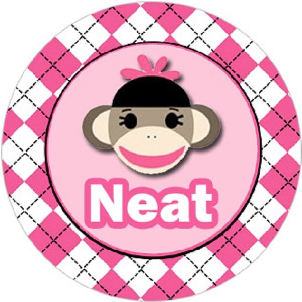 144 Super Sock Monkeys 30mm Round Children's Reward Stickers for Teachers or Parents