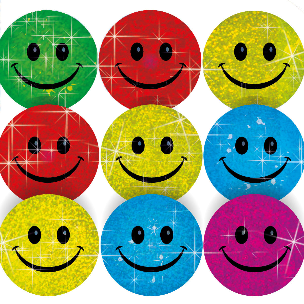 Sticker Stocker - 144 Sparkle Smiles 30 mm Reward Stickers for Teachers, Parents and Schools