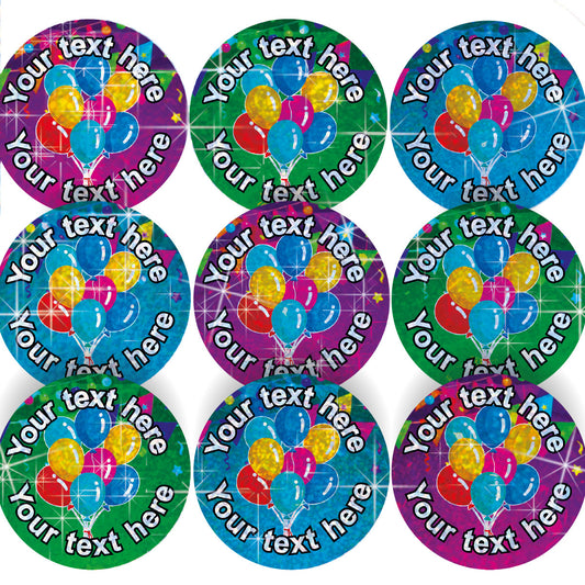 144 Personalised Sparkle Birthday 30mm Reward Stickers + 90 Free Sparkle Smiles for School Teachers, Parents Nursery