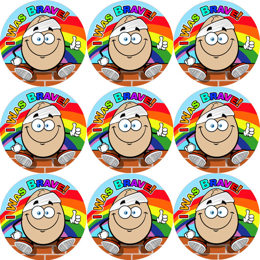 Sticker Stocker - 144 Bumpty Dumpty Bravery 30mm Children's Bravery Reward Stickers for Teachers or Nurses