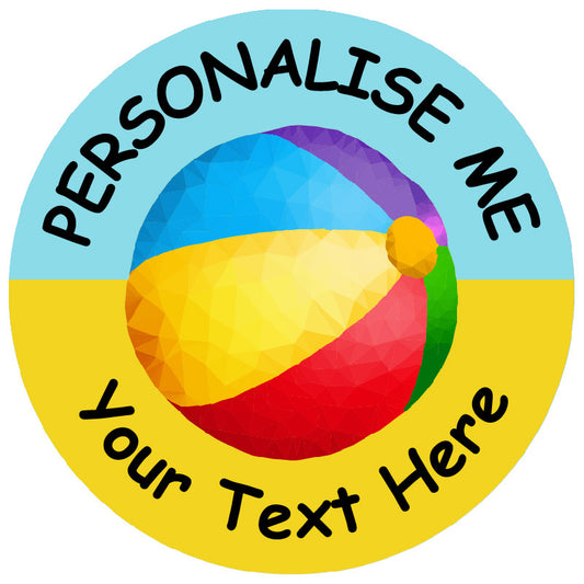 Sticker Stocker - 144 Personalised Beachballs 30mm Reward Stickers for School Teachers, Parents and Nursery