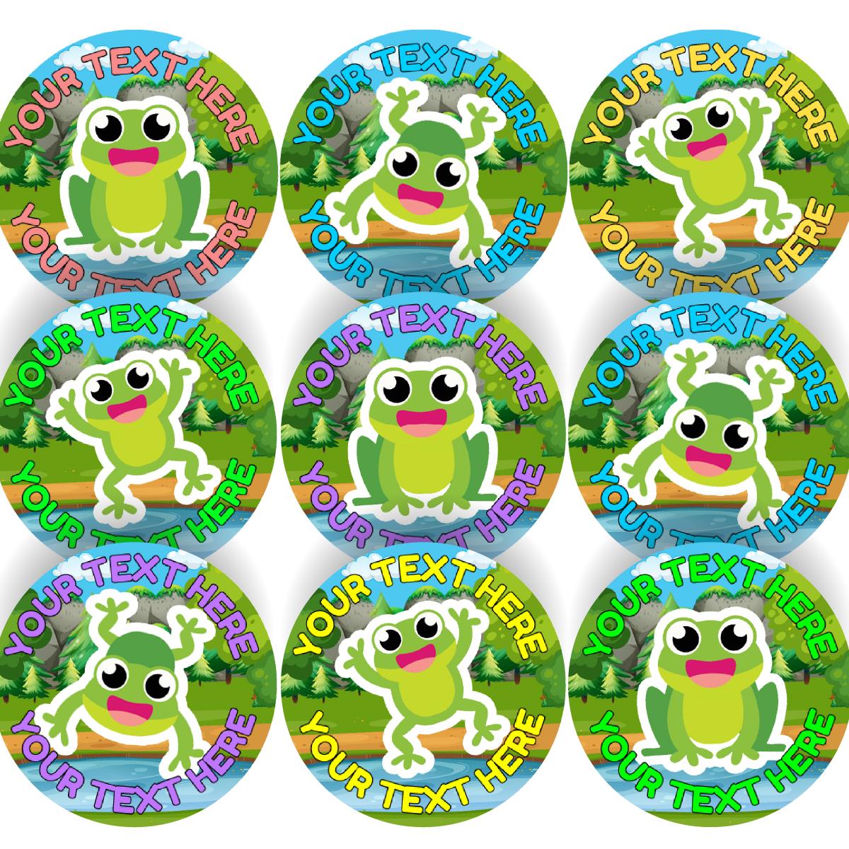 144 Personalised Hoppy Frog RWI 30mm Reward Stickers for School Teachers, Parents