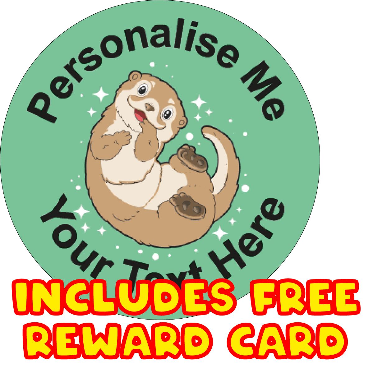 144 Personalised Cute Otters 30mm Reward Stickers for School Teachers, Parents and Nursery