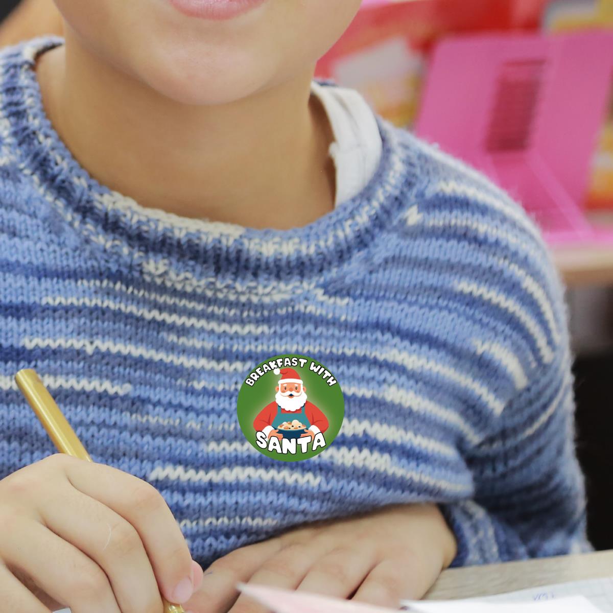 144 Breakfast with Santa 30mm Reward Stickers for School Teachers, Parents and Nursery