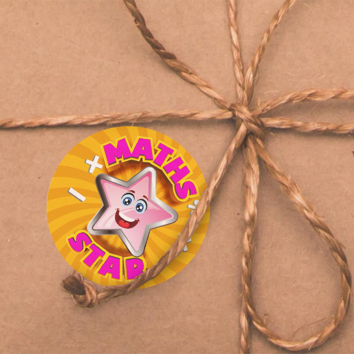 144 Star Maths - 30mm - Glossy Reward Stickers for Teachers & Parents