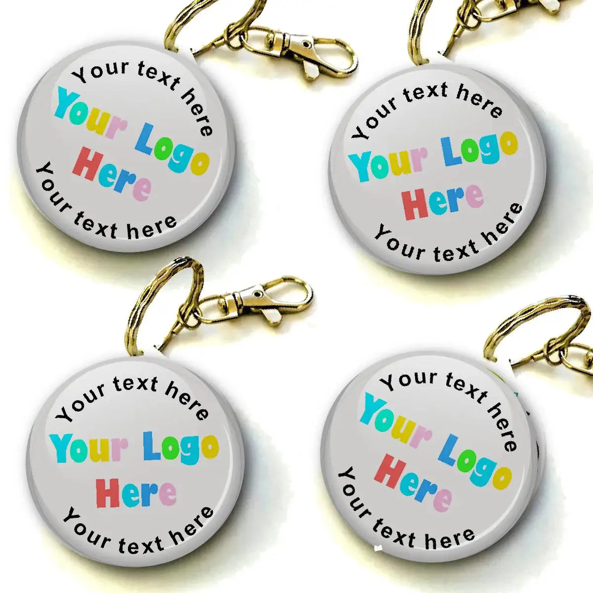 Key Ring Size Sticker Personalised Company Logo Keyring 38mm (Pack of 8 Key Rings - 38mm ...
