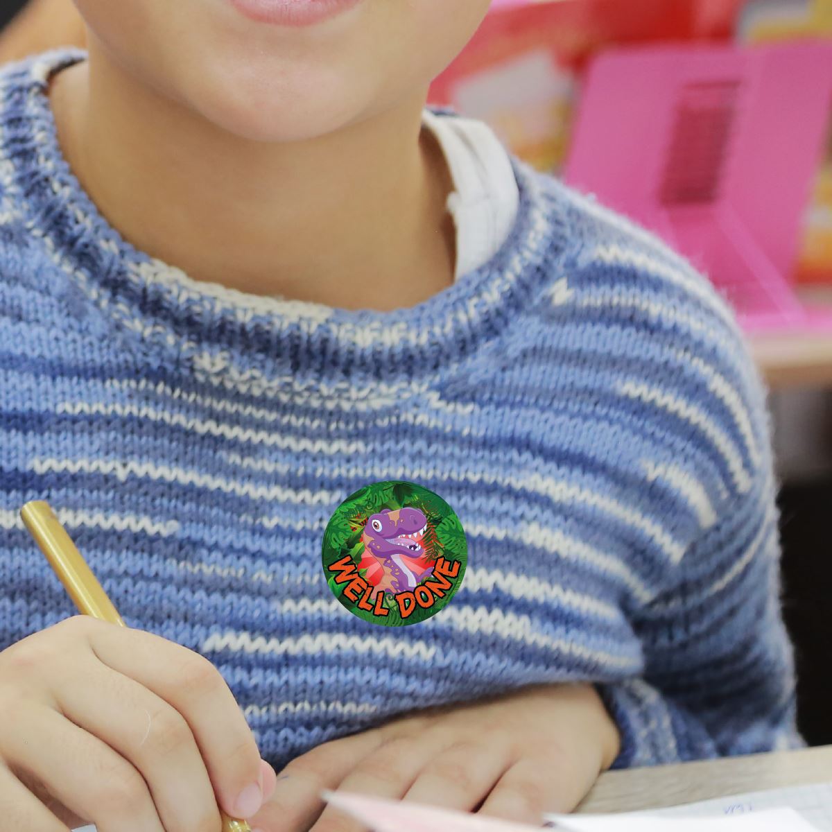 144 Dinosaur Praise - 30mm - Glossy Reward Stickers for Teachers & Parents