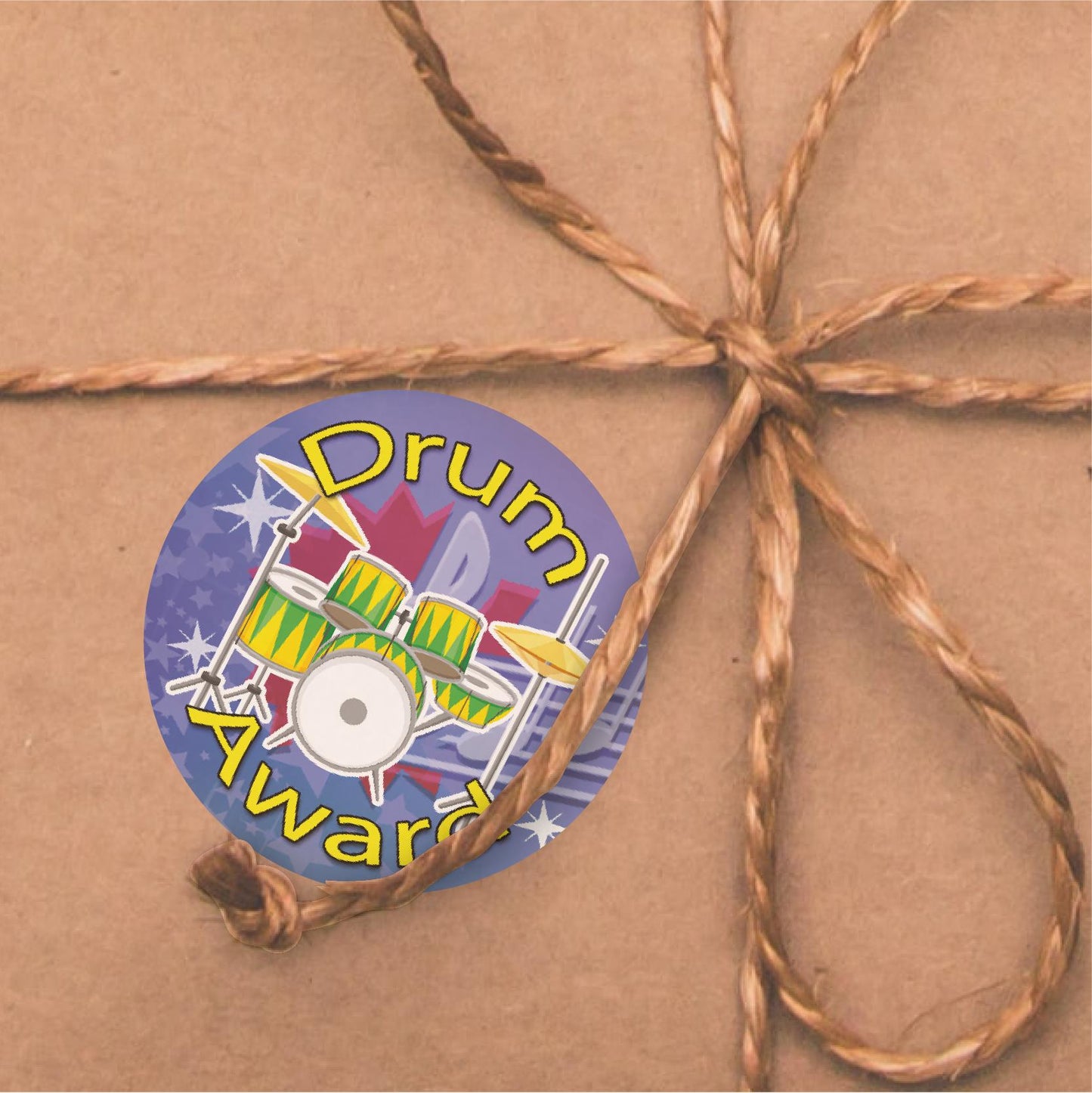 144 Drum Star Awards 30mm Reward Stickers for School Music Teachers, Parents and Nursery