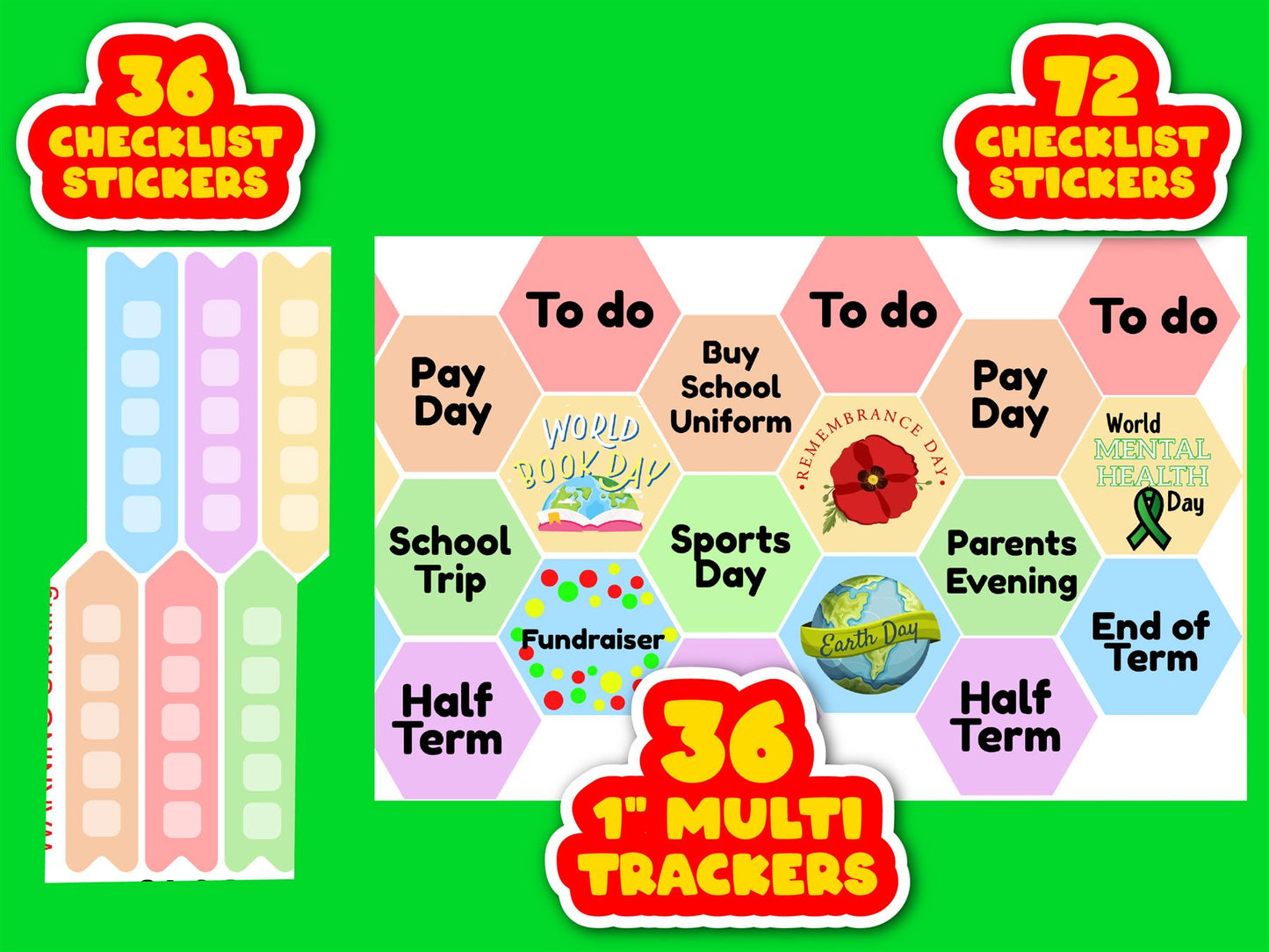 672 Parent Planner Stickers, Daily Routine Organiser Journal Stickers