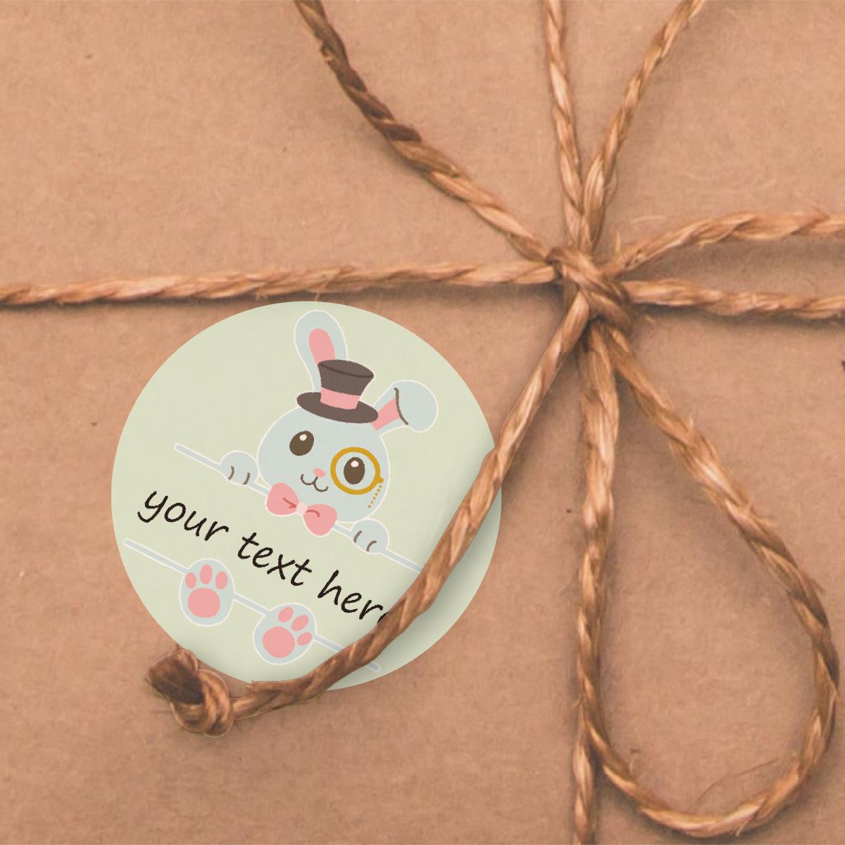 144 Monogram Easter Bunny 30mm Children's Reward Stickers for Teachers or Parents and Party Bags