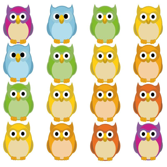 288 Colourful Owls 20mm Shaped Children's Reward Stickers for School Teachers or Nurses