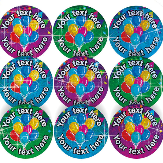 96 Personalised Sparkle Birthday 30mm Reward Stickers + 60 Free Sparkle Smiles for School Teachers, Parents Nursery